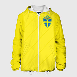 Куртка с капюшоном мужская Сборная Швеции: Домашняя ЧМ-2018, цвет: 3D-белый