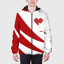 Куртка с капюшоном мужская Игра в сердца, цвет: 3D-черный — фото 2