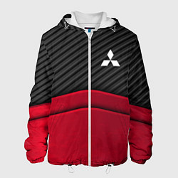 Куртка с капюшоном мужская Mitsubishi: Red Carbon, цвет: 3D-белый