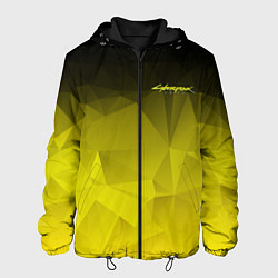 Куртка с капюшоном мужская Cyberpunk 2077: Yellow Poly, цвет: 3D-черный