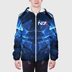 Куртка с капюшоном мужская Mass Effect: Blue Armor N7, цвет: 3D-белый — фото 2