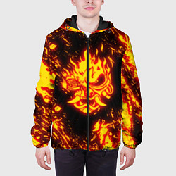 Куртка с капюшоном мужская Cyberpunk 2077: FIRE SAMURAI, цвет: 3D-черный — фото 2