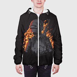 Куртка с капюшоном мужская PUBG: Flame Soldier, цвет: 3D-белый — фото 2