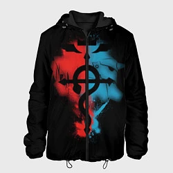Куртка с капюшоном мужская Стальной алхимик, цвет: 3D-черный