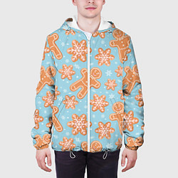 Куртка с капюшоном мужская Xmas Cookies, цвет: 3D-белый — фото 2