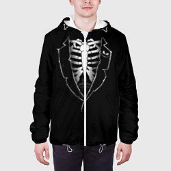 Куртка с капюшоном мужская Хэллоуинский скелет, цвет: 3D-белый — фото 2