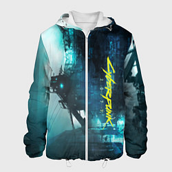 Куртка с капюшоном мужская Cyberpunk 2077: Techno, цвет: 3D-белый
