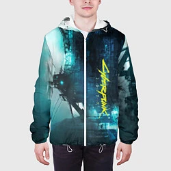 Куртка с капюшоном мужская Cyberpunk 2077: Techno, цвет: 3D-белый — фото 2