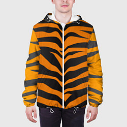 Куртка с капюшоном мужская Шкура тигра, цвет: 3D-белый — фото 2