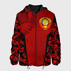 Куртка с капюшоном мужская Камуфляж СССР, цвет: 3D-черный