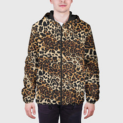 Куртка с капюшоном мужская Шкура леопарда, цвет: 3D-черный — фото 2