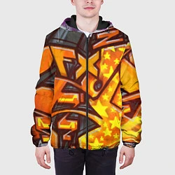 Куртка с капюшоном мужская Orange Graffiti, цвет: 3D-черный — фото 2