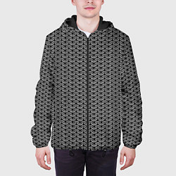Куртка с капюшоном мужская Кольчуга воина, цвет: 3D-черный — фото 2