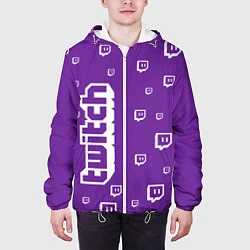 Куртка с капюшоном мужская Twitch TV, цвет: 3D-белый — фото 2