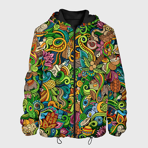 Мужская куртка Тибетский коллаж / 3D-Черный – фото 1