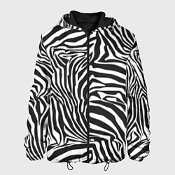 Куртка с капюшоном мужская Полосы шкура зебры, цвет: 3D-черный