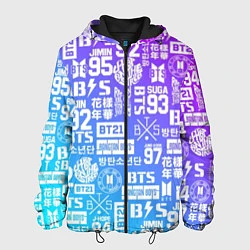 Куртка с капюшоном мужская BTS Logos, цвет: 3D-черный