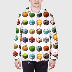 Куртка с капюшоном мужская Minecraft Cubes, цвет: 3D-белый — фото 2