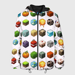 Куртка с капюшоном мужская Minecraft Cubes, цвет: 3D-черный