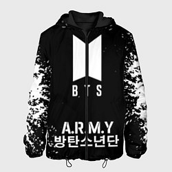 Куртка с капюшоном мужская BTS ARMY, цвет: 3D-черный