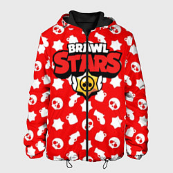 Куртка с капюшоном мужская Brawl Stars: Red & White, цвет: 3D-черный