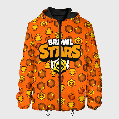 Мужская куртка Brawl Stars: Orange Team / 3D-Черный – фото 1