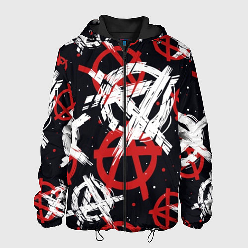 Мужская куртка Анархия - паттерн / 3D-Черный – фото 1