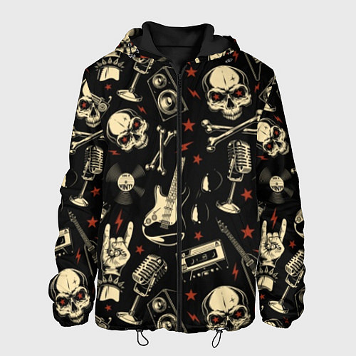 Мужская куртка Гранж с черепами / 3D-Черный – фото 1
