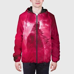 Куртка с капюшоном мужская Red Godzilla, цвет: 3D-черный — фото 2