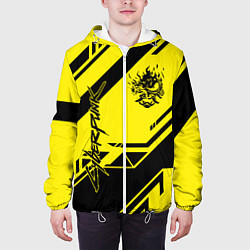 Куртка с капюшоном мужская Cyberpunk 2077: Yellow Samurai, цвет: 3D-белый — фото 2