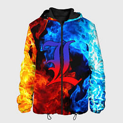 Куртка с капюшоном мужская L letter fire, цвет: 3D-черный