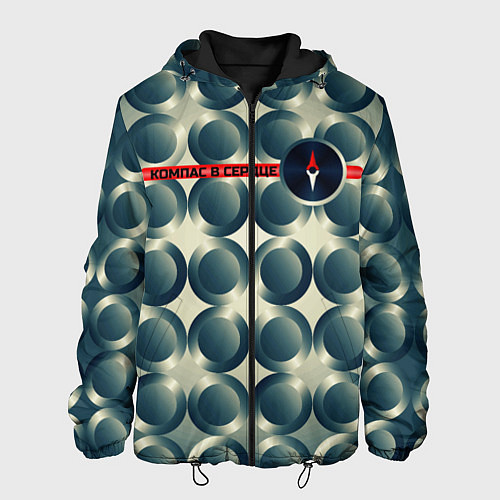 Мужская куртка Компас в сердце / 3D-Черный – фото 1