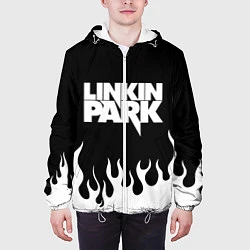 Куртка с капюшоном мужская Linkin Park: Black Flame, цвет: 3D-белый — фото 2
