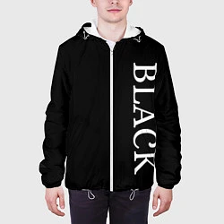 Куртка с капюшоном мужская Чёрная футболка с текстом, цвет: 3D-белый — фото 2