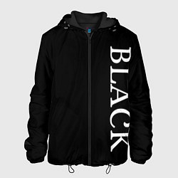 Куртка с капюшоном мужская Чёрная футболка с текстом, цвет: 3D-черный