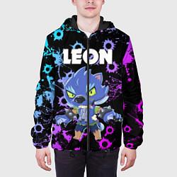 Куртка с капюшоном мужская BRAWL STARS ОБОРОТЕНЬ LEON, цвет: 3D-черный — фото 2