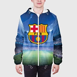 Куртка с капюшоном мужская FC Barcelona, цвет: 3D-белый — фото 2