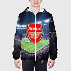 Куртка с капюшоном мужская FC Arsenal, цвет: 3D-белый — фото 2