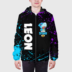 Куртка с капюшоном мужская BRAWL STARS LEON SHARK, цвет: 3D-черный — фото 2