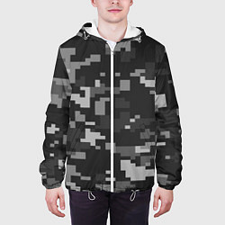 Куртка с капюшоном мужская Пиксельный камуфляж, цвет: 3D-белый — фото 2