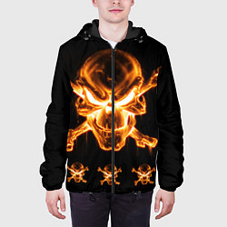 Куртка с капюшоном мужская Черепа, цвет: 3D-черный — фото 2