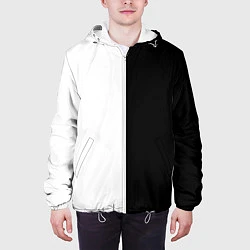 Куртка с капюшоном мужская ПРОСТО ЧЁРНО-БЕЛЫЙ, цвет: 3D-белый — фото 2