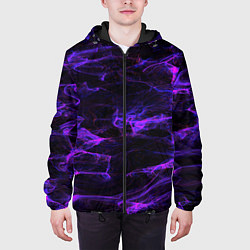 Куртка с капюшоном мужская Текстуры, цвет: 3D-черный — фото 2