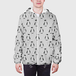 Куртка с капюшоном мужская Нашествие пингвинов, цвет: 3D-белый — фото 2