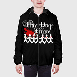 Куртка с капюшоном мужская Three days grace, цвет: 3D-черный — фото 2