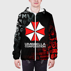 Куртка с капюшоном мужская RESIDENT EVIL UMBRELLA CORP, цвет: 3D-белый — фото 2