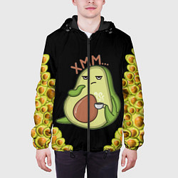 Куртка с капюшоном мужская Авокадо, цвет: 3D-черный — фото 2