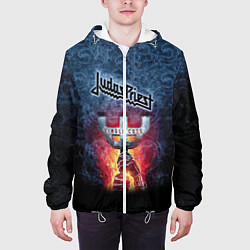 Куртка с капюшоном мужская Judas priest, цвет: 3D-белый — фото 2