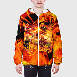 Куртка с капюшоном мужская Judas Priest, цвет: 3D-белый — фото 2