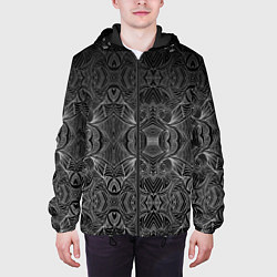 Куртка с капюшоном мужская Модульный узор, цвет: 3D-черный — фото 2